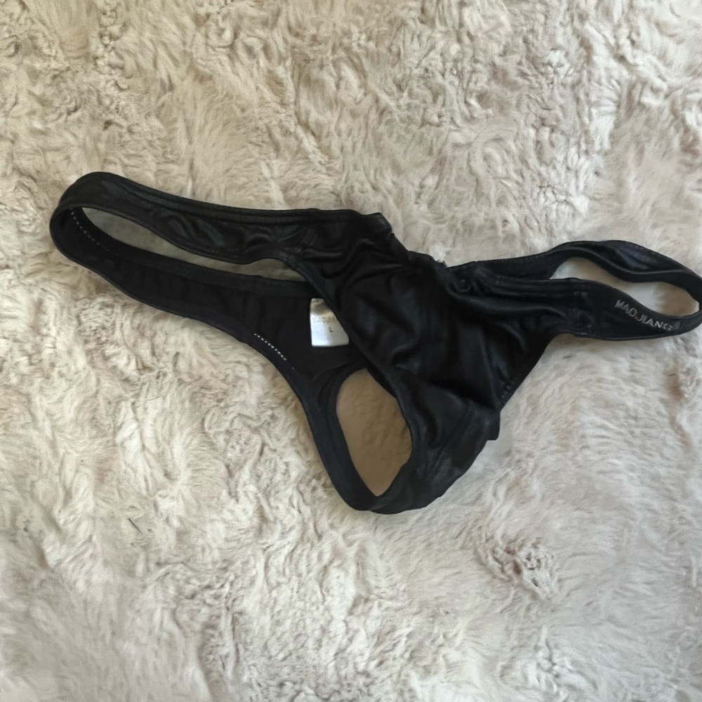 Mens Black Thong